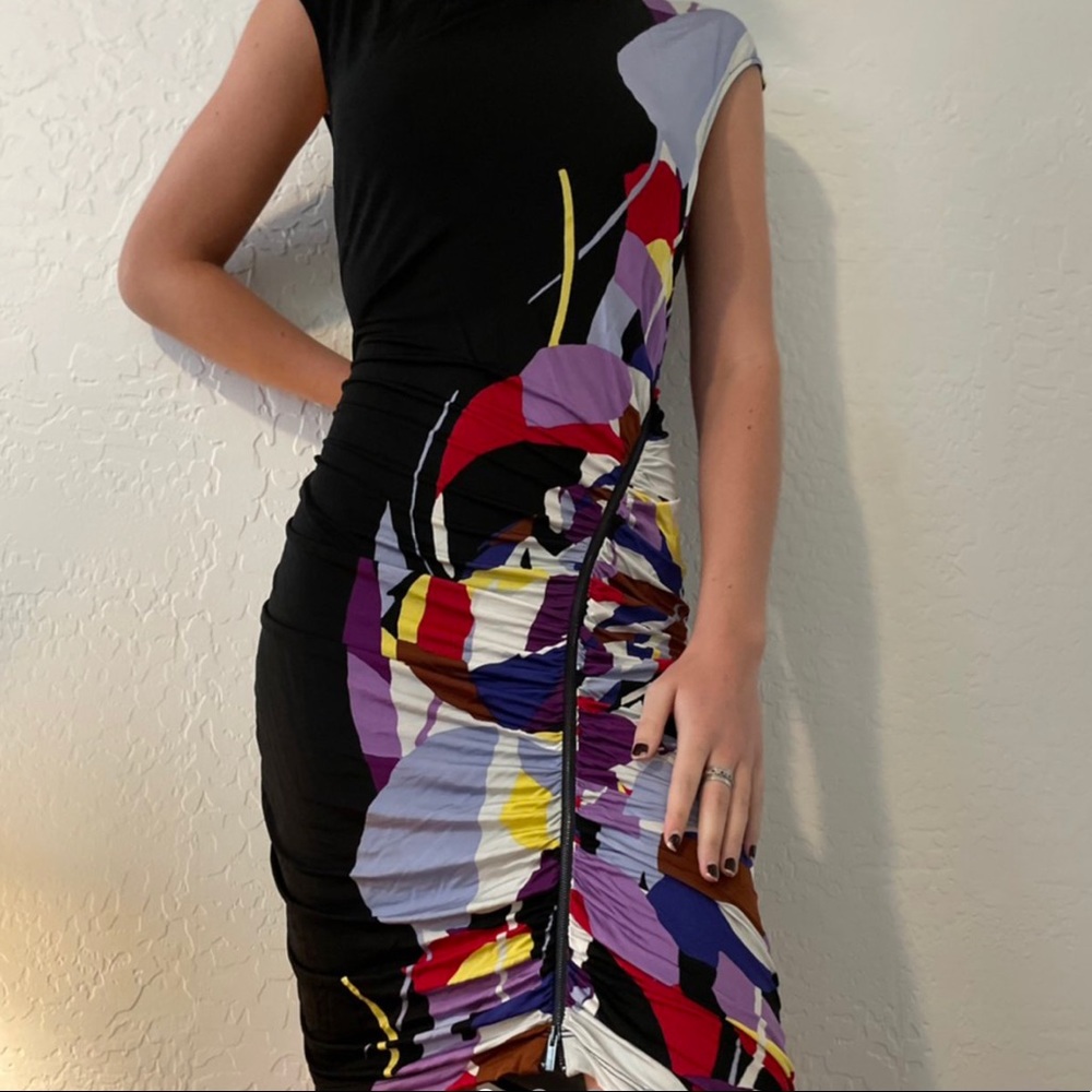 Black and multi color dress in size medium